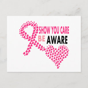 Show You Care Be Aware Breast Cancer Awareness Postcard