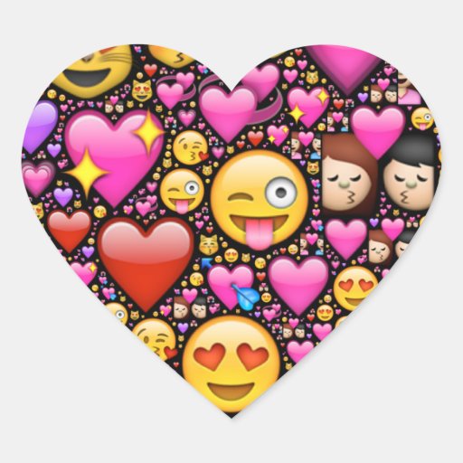 Image of Show your love and affection through Emoji-art Heart Sticker