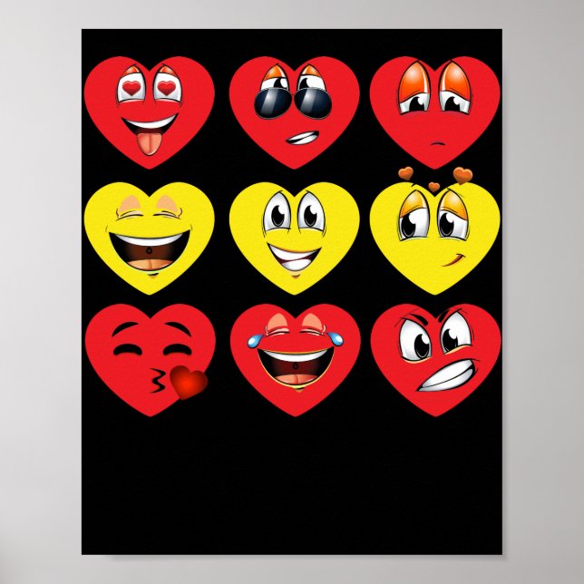 Show Your Love Heart Emoji  for Valentines Day Poster (Front)