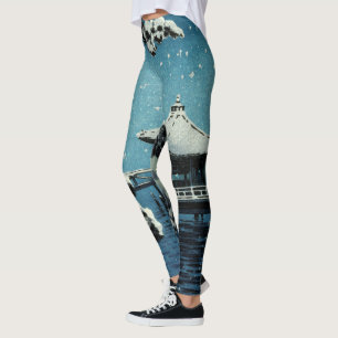 Showa Era, Winter by Tsuchiya Koitsu Leggings