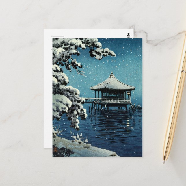 Showa Era, Winter by Tsuchiya Koitsu Postcard (Front/Back In Situ)