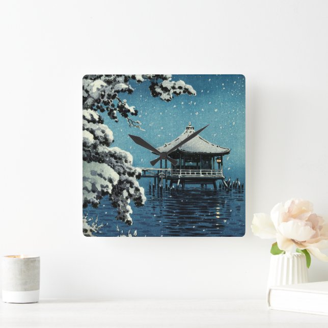 Showa Era, Winter by Tsuchiya Koitsu Square Wall Clock (Home)