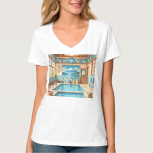 Showa Retro Bathhouse and Mt. Fuji Nostalgic Jap T-Shirt