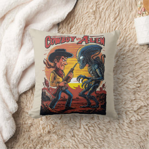 Showdown at Sundown - Cowboy vs. Alien Cushion