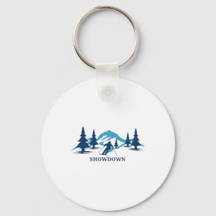Showdown Montana Ski Resort Skiing Skier Key Ring