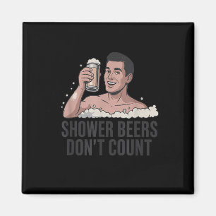 Shower Beers Don’t Count Funny Beer Lover Retro  Magnet