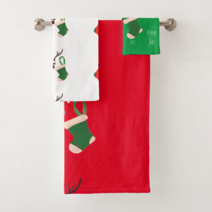 Shower Bon Voyage! Noel Jingle All The Way HOHOHO Bath Towel Set