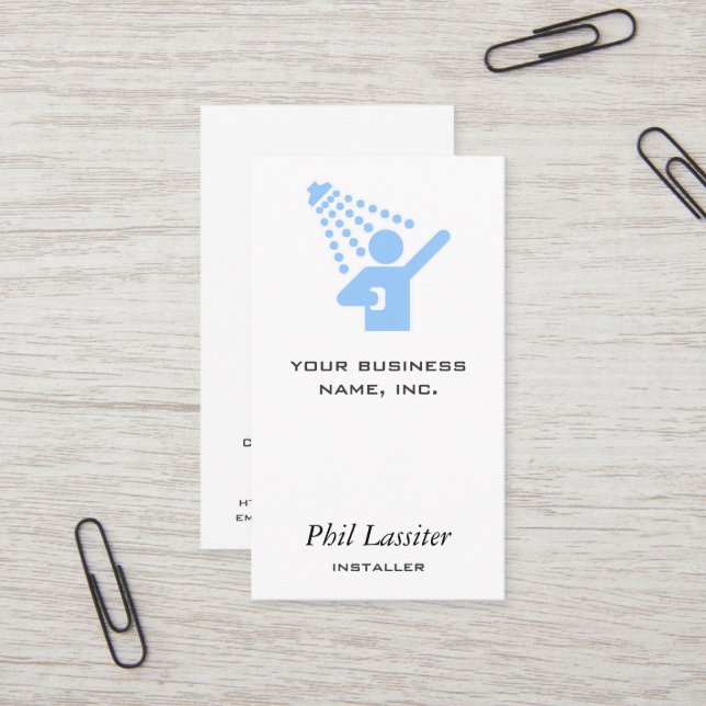 Shower Business Card (Front/Back In Situ)