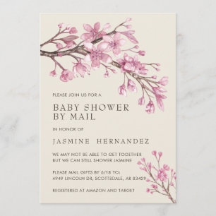 Shower By Mail Baby Girl Pink Floral Invitation