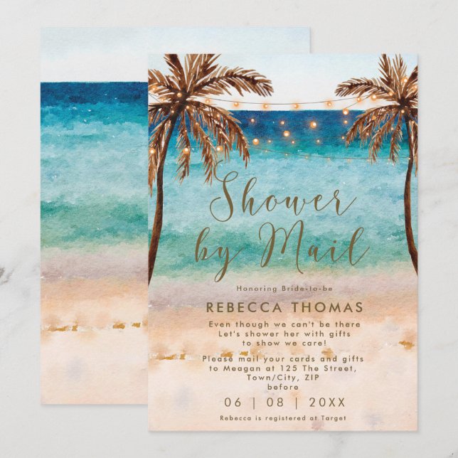 shower by mail beach virtual bridal shower invitation (Front/Back)