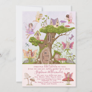 Shower by Mail Fairy Watercolor Illustrations Invitation