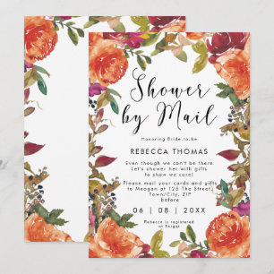 shower by mail fall floral virtual bridal shower invitation