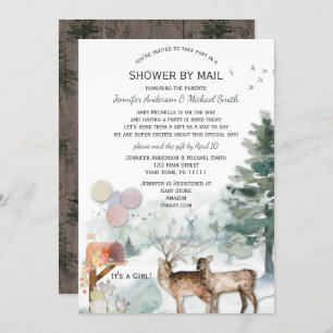 Shower by Mail Forest Woodland Girl Baby Invitation
