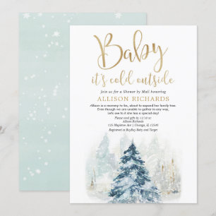 Shower by mail gender neutral winter baby shower invitation