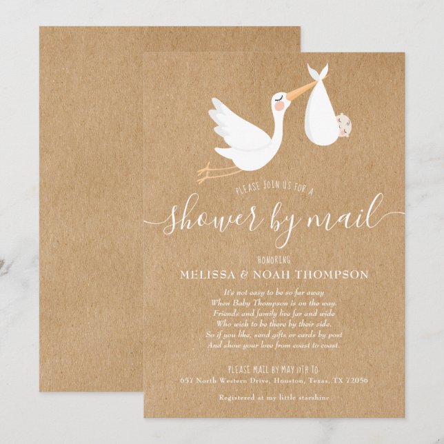 Shower By Mail Long Distance Sprinkle Invitation (Front/Back)