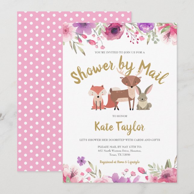 Shower By Mail Long Distance Sprinkle Invitation (Front/Back)