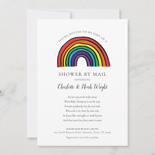 Shower By Mail Long Distance Sprinkle Invitation (Front)