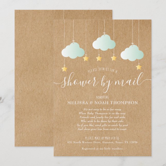 Shower By Mail Long Distance Sprinkle Invitation (Front/Back)