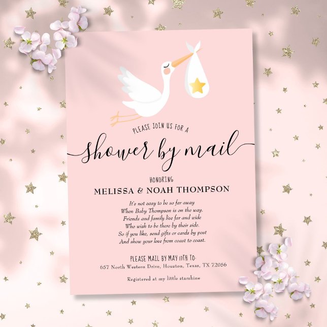 Shower By Mail Long Distance Sprinkle Pink Invitation (Shower By Mail Long Distance Sprinkle Pink Invitation)