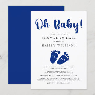 Shower by Mail Oh Baby Navy Blue Feet Invitation
