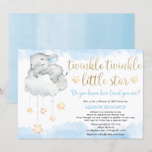 Shower by mail Twinkle twinkle little star blue Invitation