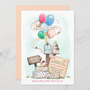 Shower By Mail Virtual Baby Shower Balloon Mailbox Invitation