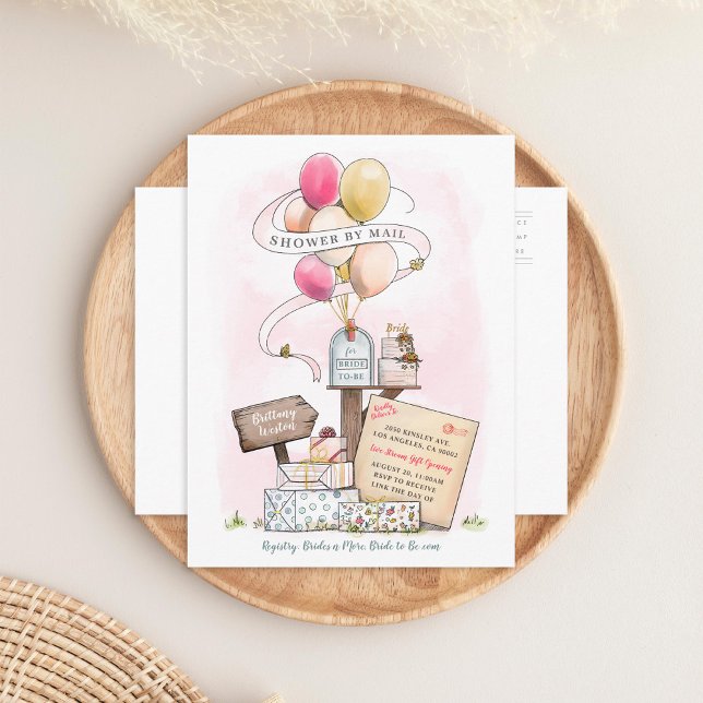 Shower By Mail Virtual Bridal Shower Mailbox Invitation Postcard (Creator Uploaded)