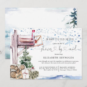 Shower by Mail   Winter Christmas Baby Shower Invitation