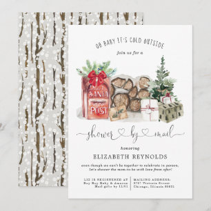 Shower by Mail Winter Christmas Baby Shower Invitation