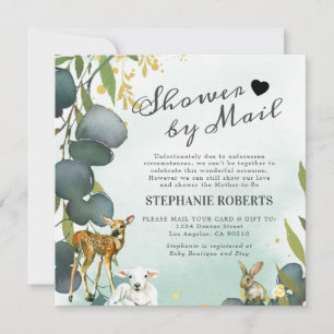 Shower By Mail Woodland Animals Baby Shower Invitation