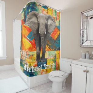 Shower Curtain Abstract Elephant