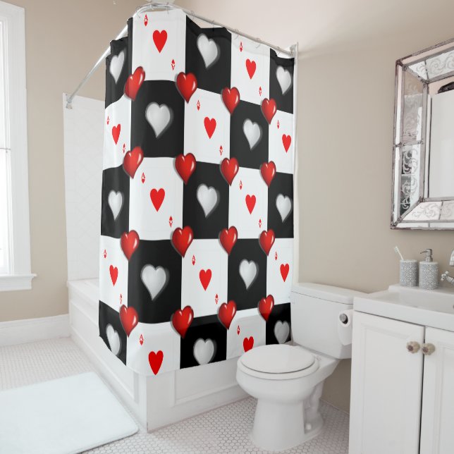 Shower Curtain Ace Hearts (In Situ)