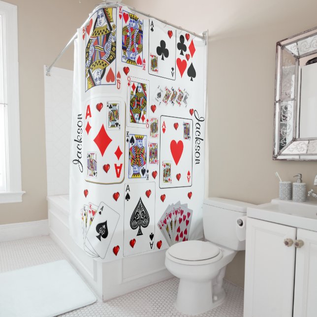 Shower Curtain Ace Playing Cards (In Situ)