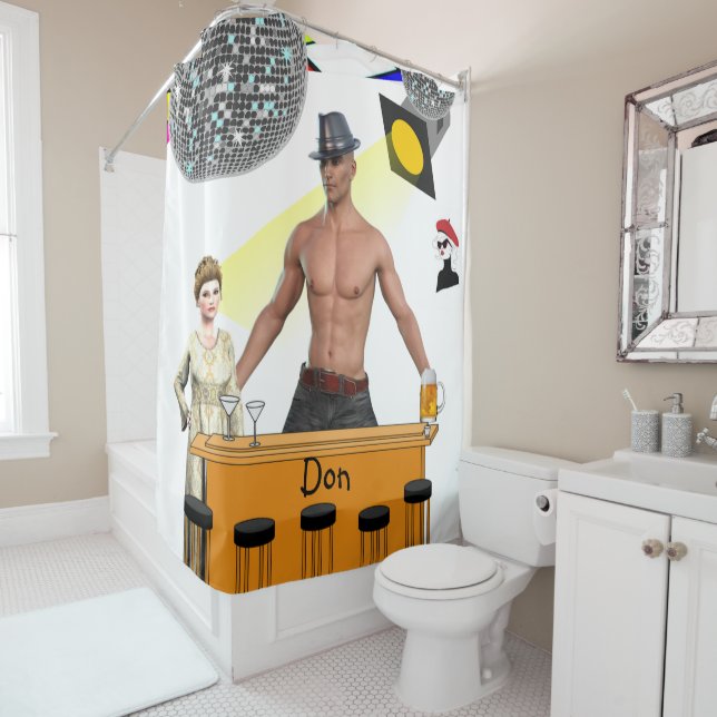 Shower Curtain Bar Beer (In Situ)