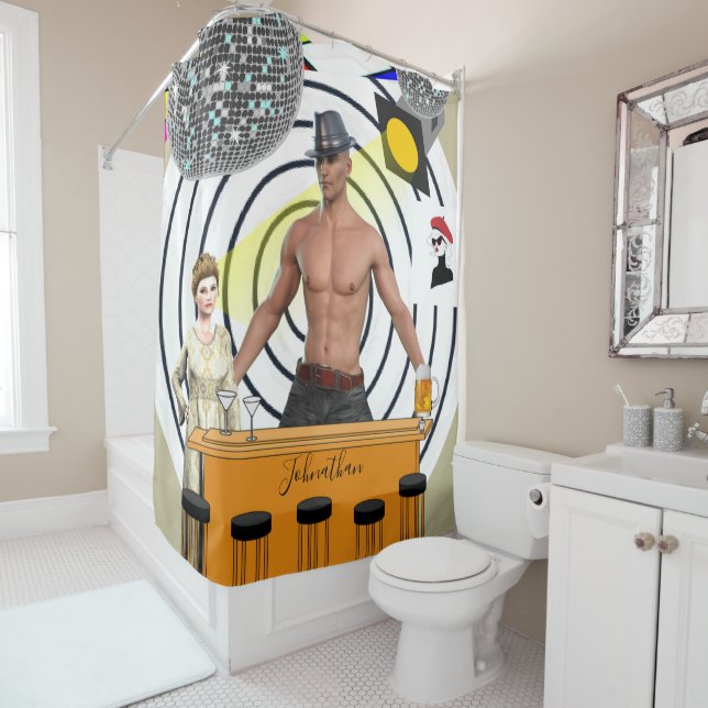 Shower Curtain Bar Beer (In Situ)