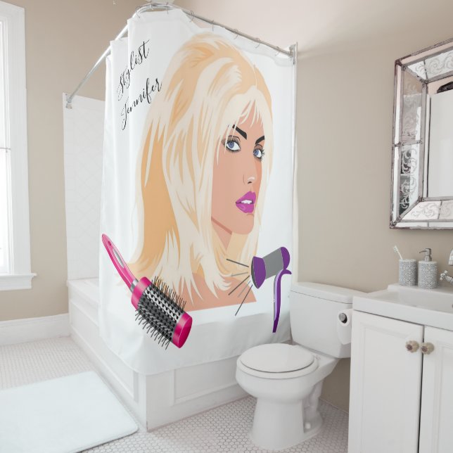 Shower Curtain Beauty Salon Hair (In Situ)