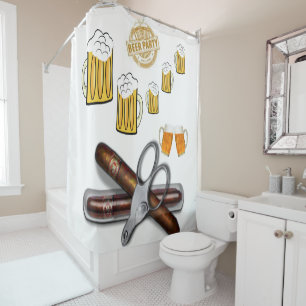 Shower Curtain Beer Party