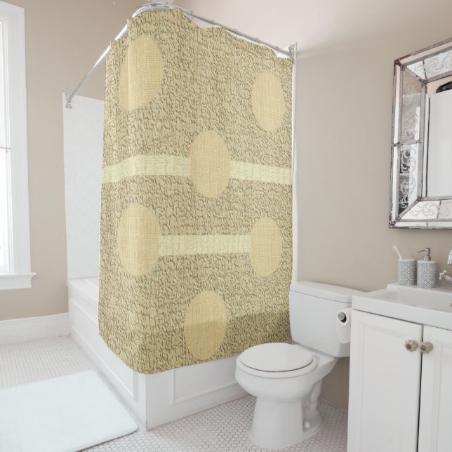 Shower Curtain Beige Circular (In Situ)