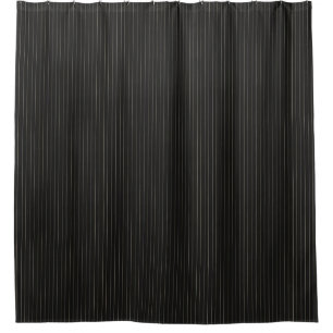 Shower Curtain Black with Creme Lines HAMbyWG