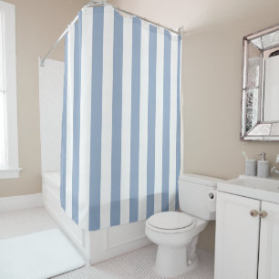 Shower Curtain Blue & White Stripe