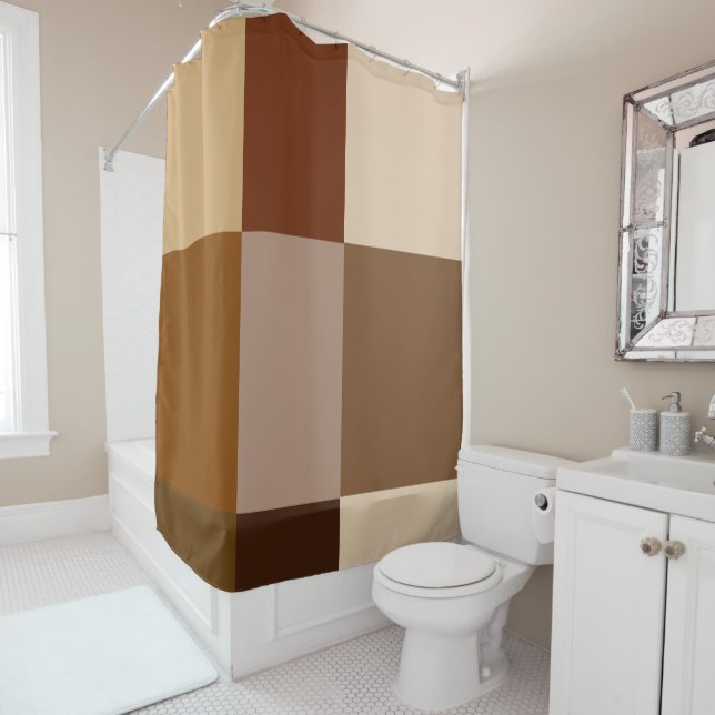 Shower Curtain Brown Earth tones (In Situ)