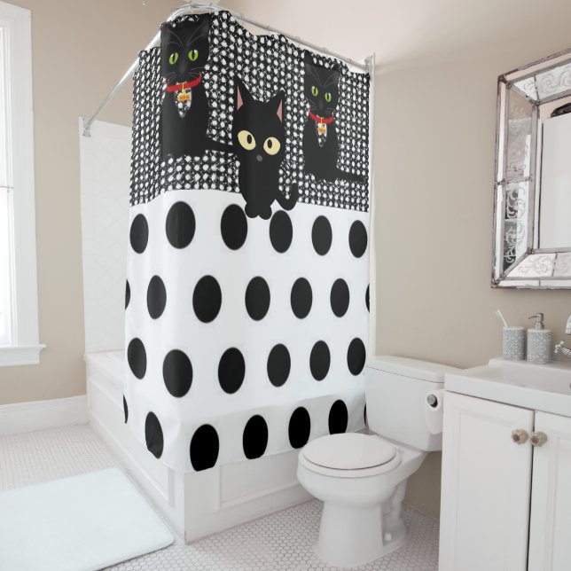 Shower Curtain Cat (In Situ)