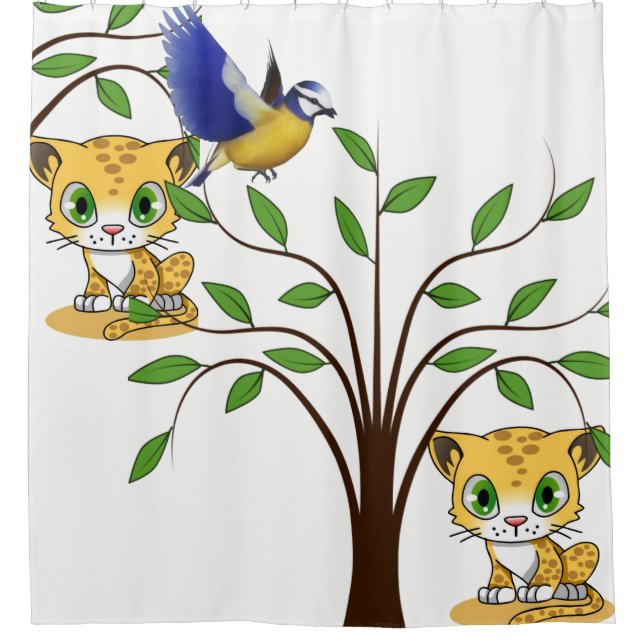 Shower Curtain Children's Cats (Front)
