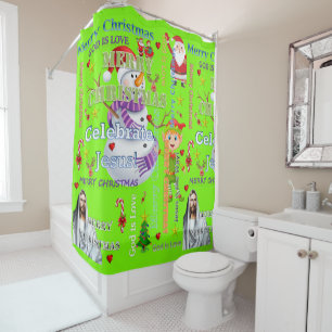 Shower Curtain Christmas Snowman