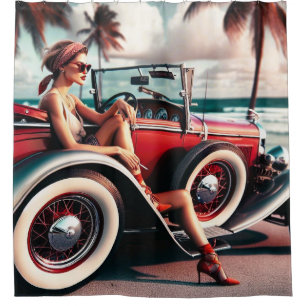 Shower Curtain Classic car