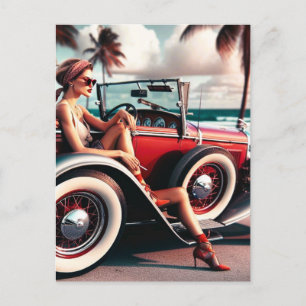 Shower Curtain Classic car Postcard