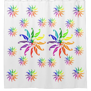 Shower Curtain - Colour Wheel Leaves