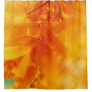 Shower Curtain Coloured Autumn Glow Leafs