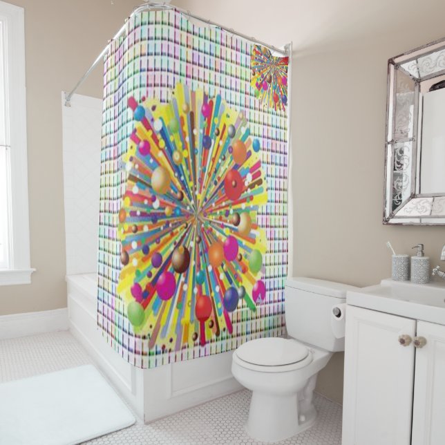 Shower Curtain Colourful Colours (In Situ)