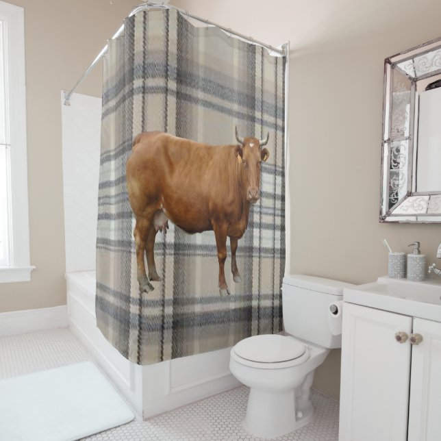 Shower Curtain Cow (In Situ)